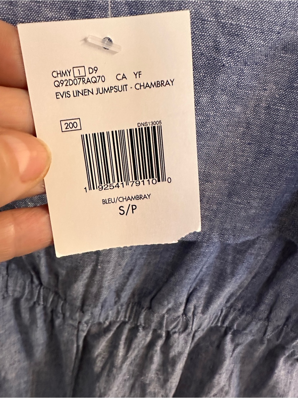 GUESS by Marciano Chambray Ruffle-Front Sleeveless Jumpsuit - Picture 3 of 4